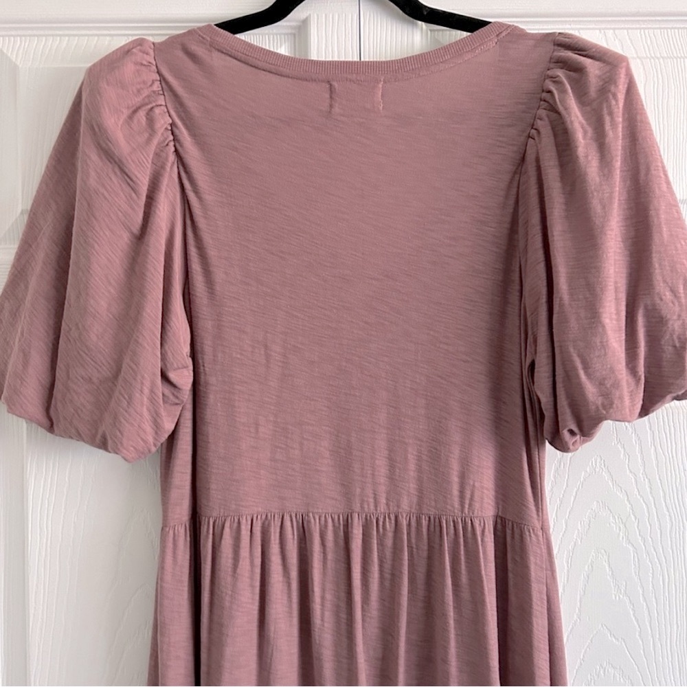 NATION LTD Geri Peasant Tiered Puff Sleeve Midi Dress Medium - Picture 6 of 10